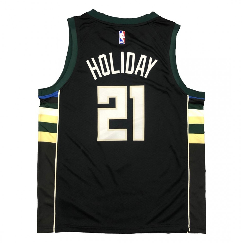 Men's Milwaukee Bucks Jrue Holiday #21 Black Swingman Jersey - Statement Edition-Pro Kit Vault | Brand New 26/27 Sports Jerseys